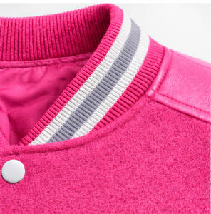 Veste universitaire rose personnalisée avec logo OEM, vente en gros, veste de sport unisexe pour équipes scolaires, clubs, mode streetwear - Product Image 6