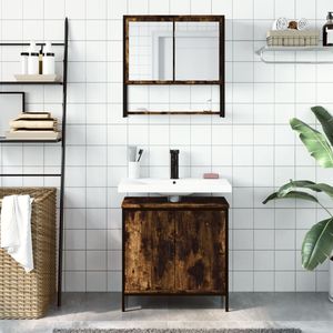 Juego de Muebles de Baño de Madera de Roble Ahumado Mediano, Elegantes Muebles de Baño - Product Image 3