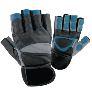 Half <b>Finger</b> Gym Gloves PU Leather Breathable Non Slip Adjustable Wrist <b>Strap</b> Weight Lifting Unisex Black Green - Product Image 2