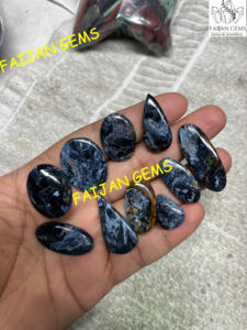 <b>Natural</b> Pietersite Cabochons Beautiful Blue <b>Crystal</b> Loose Oval Pear Shaped Beads for Jewelry Making Fancy Stones - Product Image 2