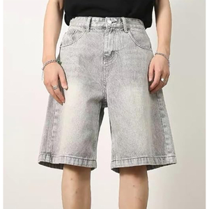 Pantalones Cortos de Mezclilla con Lavado Ácido OEM, Estilo Urbano, Corte Holgado, Vintage, de Algodón, Proveedor Personalizado - Product Image 3