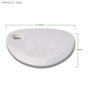 Tabla de cortar ovalada de mármol pesado para cocina profesional y doméstica que ofrece una superficie confiable y estable - Product Image 2