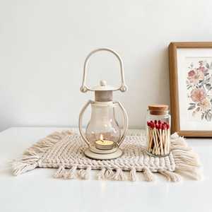 Vintage Glass <b>Candle</b> Holder Metal Decorative <b>Candle</b> Lantern Garden Hanging <b>Candle</b> Holder <b>Small</b> Lantern with Glass Shade - Product Image 2