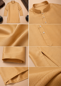 <b>Men</b> Premium Gold <b>Kurta</b> Pajama Set Ethnic Traditional Festive Indian <b>Kurta</b> Pyjama Suit <b>Men</b> Designer Party Dress Wear - Product Image 6
