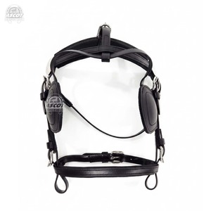 Premium Single Miniature Team <b>harness</b> set pure <b>leather</b> Horse driving <b>Harness</b> in black brown - Product Image 3