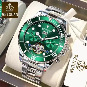 Reloj Mecánico Automático Tourbillon para Hombre, Correa de Acero Inoxidable, Resistente al Agua, Esfera Luminosa, Calendario, Multifuncional - Product Image 1