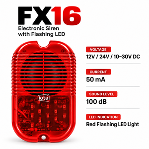 ไซเรน FX16 พร้อมไฟ LED กระพริบ 12V - Product Image 3