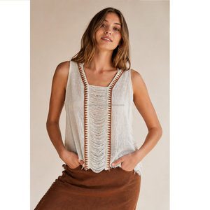 Elegante Top de Cáñamo y Algodón Estilo Bohemio con Diseño Halter, Ecológico, Cómodo y Sin Arrugas, Top Elegante para Mujer, Venta al por Mayor en India - Product Image 4