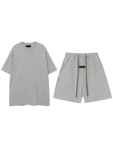 Conjunto de Camiseta y Pantalones Cortos de Algodón para Hombre, con Estampado de Letras, Cuello Redondo, Informal, Transpirable, con Estampado Digital, para Verano - Product Image 6