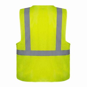 Chaleco de Seguridad Reflectante de Alta Visibilidad Personalizado para Hombre, Material de Poliéster con Malla, Bolsillos con Logotipo, Ropa de Trabajo de Seguridad para la Construcción - Product Image 4