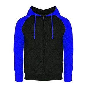 Men's Hooded Zipper Sweatshirt Color Blocking Raglan Sleeve Regular Fit Casual Knitted Fleece Anti-Shrink OEM Service Autumn - Product Image 1