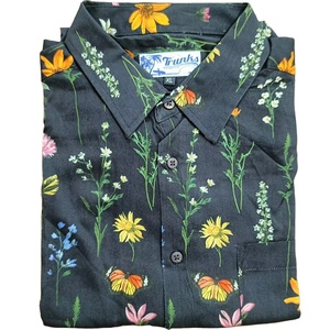 Chemise décontractée à col montant rétro pour homme Nouvelle arrivée Été Plus 2XL-6XL Tailles 100% coton Écologique Anti-froissement - Product Image 2