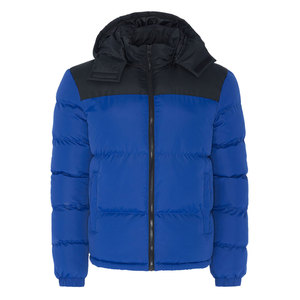 Veste matelassée jaune à capuche pour homme, coupe-vent, rembourrée de duvet, manteau d'hiver décontracté, coupe régulière, fermeture éclair, design color block - Product Image 5