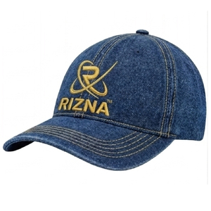 Gorra de Béisbol RIZNA de Mezclilla Twill, 6 Paneles, Ajustable, Unisex, Estilo Casual Vintage, Lavada, con Logotipo Bordado en 3D en el Panel Frontal, Azul, Algodón, Metal - Product Image 2