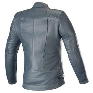 Chaqueta de Motociclista Acolchada de Cuero Genuino para Mujer, Corte Ajustado, Cierre Frontal con Cremallera, Estilo Moto, Tejido de Pana - Product Image 2