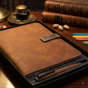 Agenda Premium A5 Multicolor con Cubierta de Cuero PU Marrón y Bolígrafo para Planificación Empresarial, Logotipo Personalizado, Regalo Ejecutivo de Oficina - Product Image 2