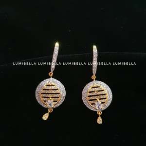 Classic Number Hoop Earrings with American Diamond Finish for Party - Product Image 3
