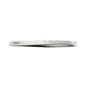 Pince à épiler professionnelle pour sourcils, plaquée or, en acier inoxydable, pointe inclinée, durable, logo personnalisé - Product Image 4