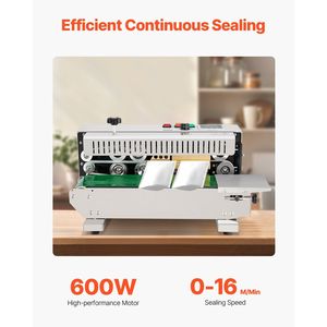 Sigillatrice a Nastro Continuo con Controllo Digitale della Temperatura, Larghezza di Sigillatura 0.24-0.47 Pollici/6-12 mm, Sigillatrice Orizzontale a Nastro per - Product Image 2