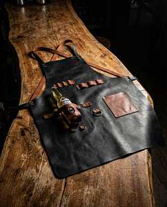 Lightweight Heavy Duty Foldable Smell Proof Nappa Leather Apron for Retail Staff Professional Stylish Protection Genuine Leather - Product Image 4