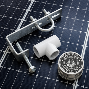 Kit de raccordement en T en PVC pour tuyau en acier réglable avec jet de nettoyage en acier inoxydable pour module photovoltaïque - Product Image 1