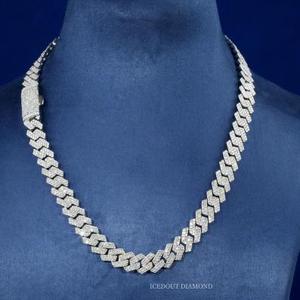 Collar Clásico con Eslabones de Diamantes Redondos, Chapado en Rodio, Cadena Dorada para Uso Unisex en Fiestas - Product Image 1