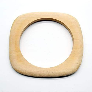 Bracelet manchette rond en bois naturel coloré, fait main, ethnique, vintage, simple, pour le bricolage - Product Image 3