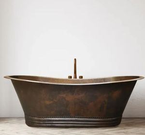 Baignoire Spa Ovale Double Extrémité Moderne Autoportante de Luxe avec Finition Extérieure en Liège - Product Image 2