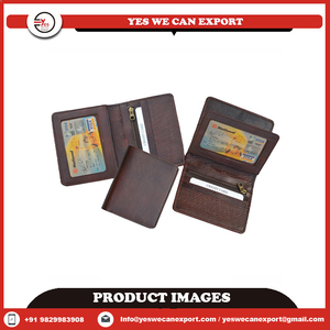 New Wholesale Custom Men's Brown Genuine Leather <b>Card</b> <b>Holder</b> Wallet Zipper Closure Large Capacity For Daily Use Minimalist Style - Product Image 2