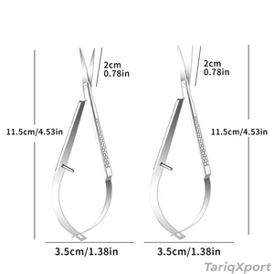 Tijeras Profesionales de Acero Inoxidable para Cutículas y Cejas, Tipo Cola de Golondrina, para Párpados Dobles y Cantoplastia - Product Image 2