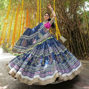 Designer Silk Traditional Navratri Lehenga Choli for Women Printed Chaniya Choli with Dupatta | Festive & Garba Party Wear - Product Image 4