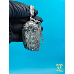 Pendentif de sac à dos Hip Hop avec inscription sécurisée, aspect diamant, luxe glacé, pendentif de sac à dos sécurisé, pendentif streetwear - Product Image 5