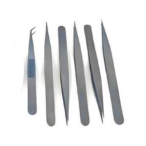 Juego de 15 Pinzas Suizas Anguladas Iris, Kit de Instrumentos Quirúrgicos, Pinzas de Microcirugía de Acero Inoxidable con Estuche - Product Image 6