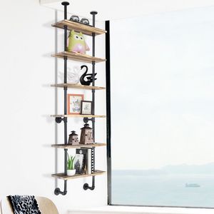 Étagère murale industrielle à 6 niveaux en acier inoxydable pour salon, salle de bain, garage, pots de fleurs, épices, outils, décoration intérieure - Product Image 2