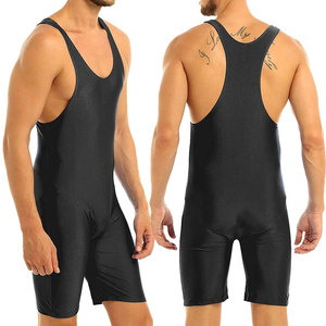 Plain Black Wrestling <b>Singlets</b> <b>Weightlifting</b> Wear <b>Weightlifting</b> Suit One Piece Bodysuit Fitness Skin suite - Product Image 5