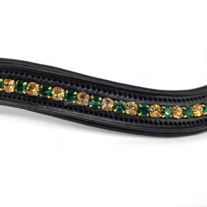Bandas de cejas de caballo ecuestre de cuero genuino hecho a mano de alta calidad 100% con cristales mega Bling Fabricante Mayorista India - Product Image 4