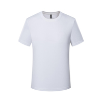 T-shirt en polyester à manches courtes pour homme, coupe classique, col rond, tricoté, séchage rapide, qualité supérieure, fabrication sur mesure