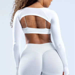 Conjunto Deportivo de 2 Piezas para Mujer, Top Corto sin Costuras, Manga Larga o Sin Mangas, Estilo Sexy y Moderno para Fitness y Running - Product Image 6