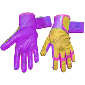Guantes de Bateo de Béisbol y Sóftbol SAAR INDUSTRIES, Profesionales, Ajustables, Duraderos, 100% Cuero Genuino, Ambidiestros, con Velcro - Product Image 4