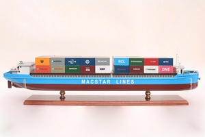 Macstar line nghi SON ภาชนะเวียดนามเรือทำด้วยมือทาสีไม้โมเดล-ตกแต่งบ้าน - Product Image 2
