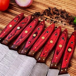 Ensemble de couteaux de chef modernes personnalisés pour la préparation des repas en cuisine, avec des lames affûtées pour trancher, hacher, couper en dés et cuisiner en général - Product Image 6