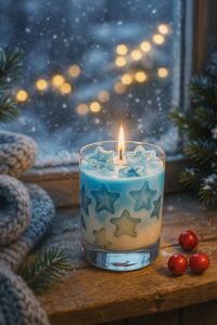 Portavelas redondo de cristal navideño con calcomanía de árbol y estrella, decoración perfumada para el hogar - Product Image 6
