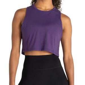 Custom Womens Purple Sleeveless Crop Tank <b>Top</b> Breathable Gym Workout Fitness Yoga Activewear Crop <b>Top</b> OEM Wholesale - Product Image 3