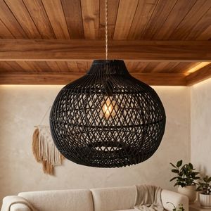 Woven Lampshade Rattan Best Selling Indoor Hanging Bamboo Ceiling Pendant <b>Light</b> for Living Room Wholesaler Cheap Price for Bulk - Product Image 4