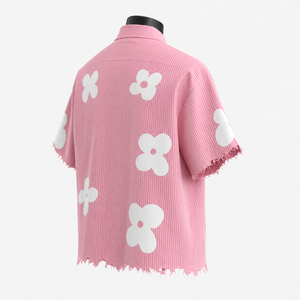 Camisa Casual Rosa Oversize Personalizada para Hombre, 100% Algodón Orgánico Ecológico, OEM ODM, Ropa de Marca Privada - Product Image 3