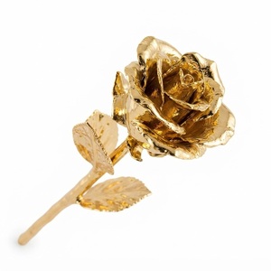 Rosa Real Bañada en Oro de 24k, Rosa Eterna Hecha a Mano con Tallo Largo y Caja de Regalo de Lujo para Aniversario de Bodas, Día de San Valentín - Product Image 1