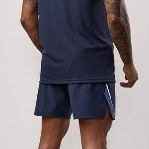 Shorts de sport décontractés pour hommes, respirants, à séchage rapide, avec taille élastique et cordon de serrage, couleur unie, pour la gym et le fitness (vente en gros) - Product Image 2