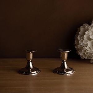 Gold <b>Iron</b> Candlestick Holders with Ring Handle Durable Design for Home Decoration - Product Image 5