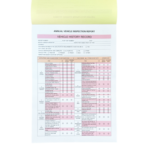 Papel sin carbón multicapa de 3 partes, tamaño A4, Informe anual de inspección de vehículos, formulario de código de barras, número de serie preimpreso, marca OEM 50 - Product Image 1