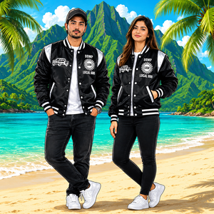 Patchs brodés personnalisés, broderie vintage 3D, vestes varsity en satin, veste bomber de haute qualité, veste avec logo personnalisé - Product Image 1